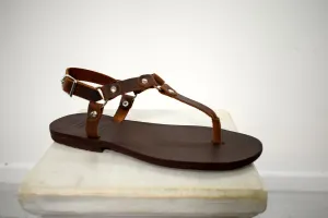 Spartacus Gladiator Roman Grecian Spartan Mens Brown sandals,