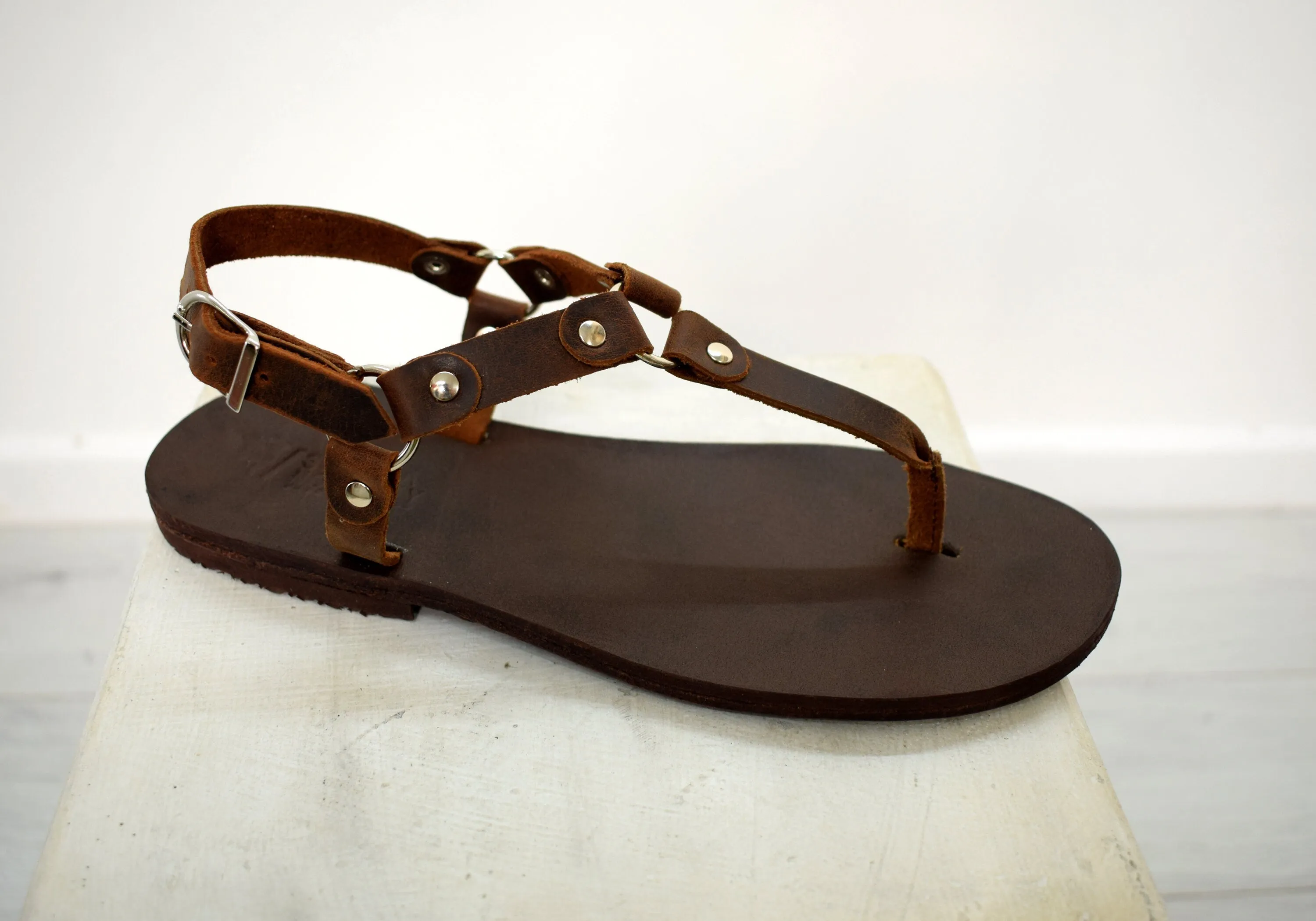 Spartacus Gladiator Roman Grecian Spartan Mens Brown sandals,