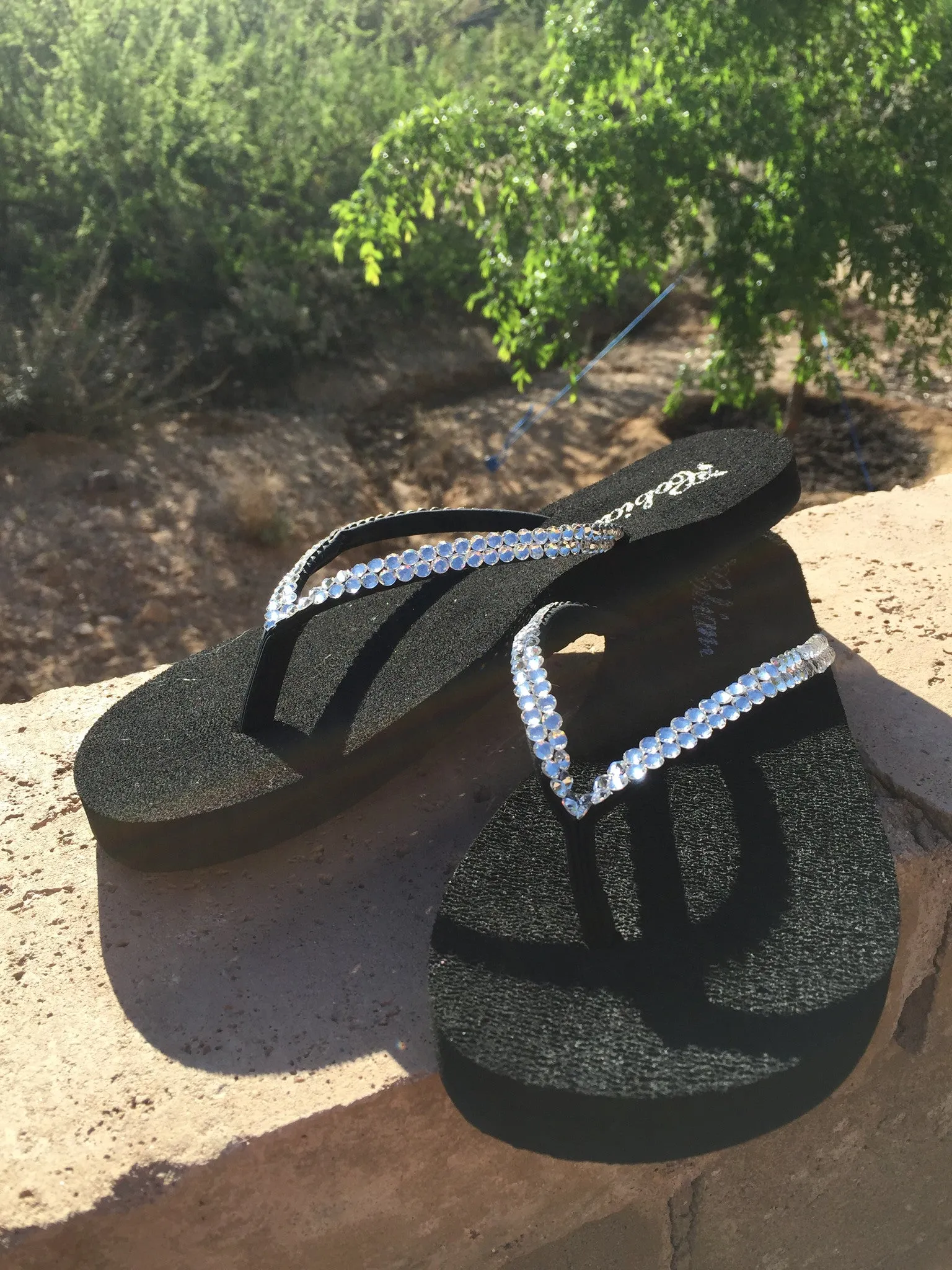 Swarovski Crystal Diamond Diva Flat Flip-flops by Sparkle Steps