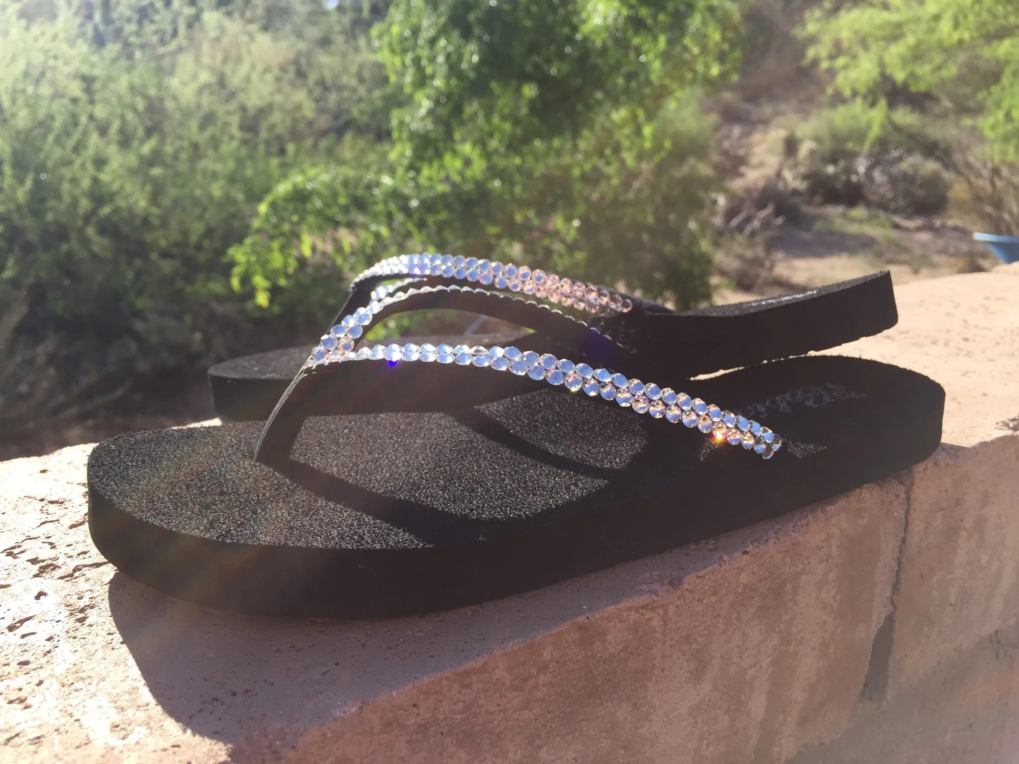 Swarovski Crystal Diamond Diva Flat Flip-flops by Sparkle Steps