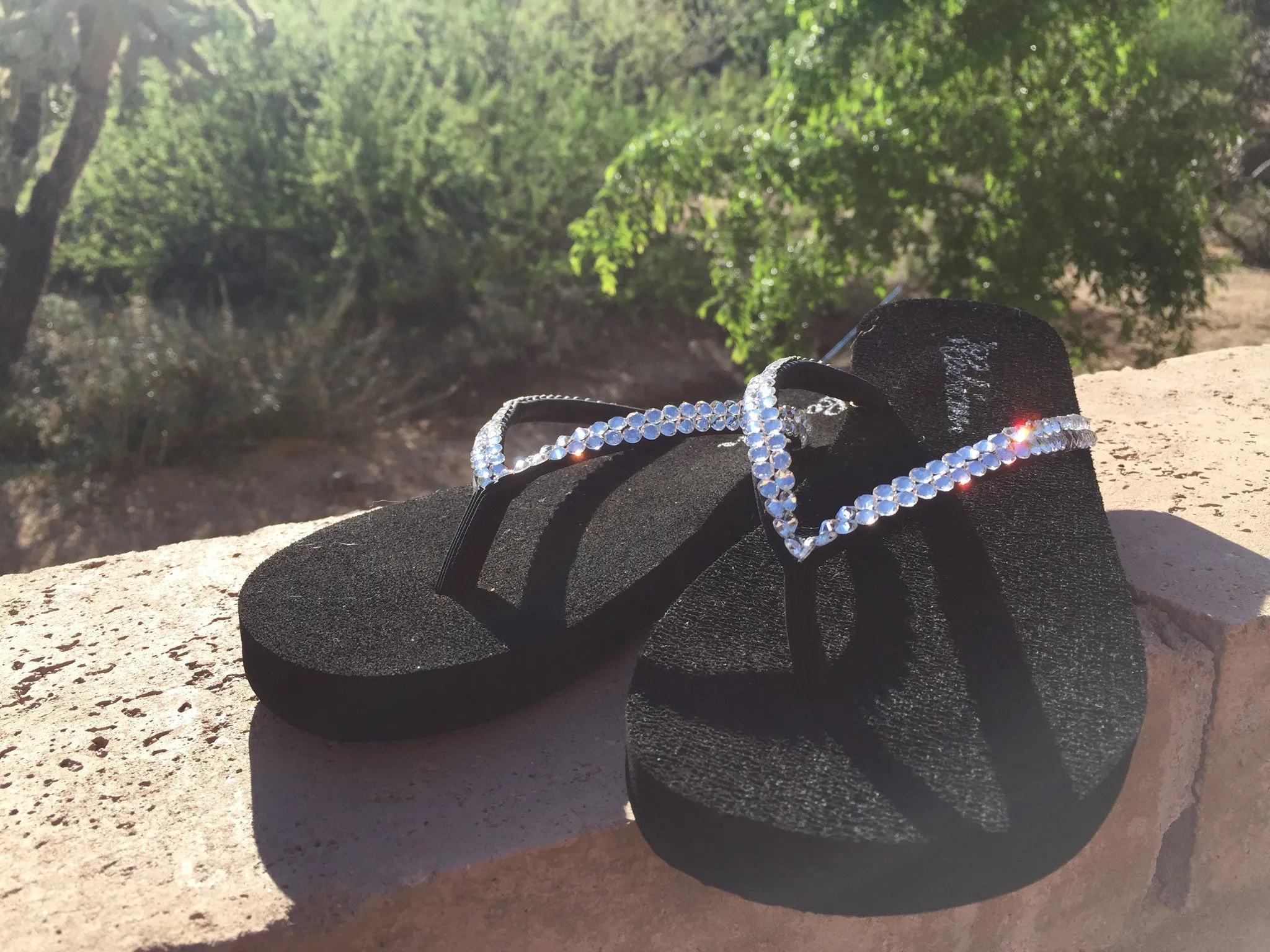 Swarovski Crystal Diamond Diva Flat Flip-flops by Sparkle Steps