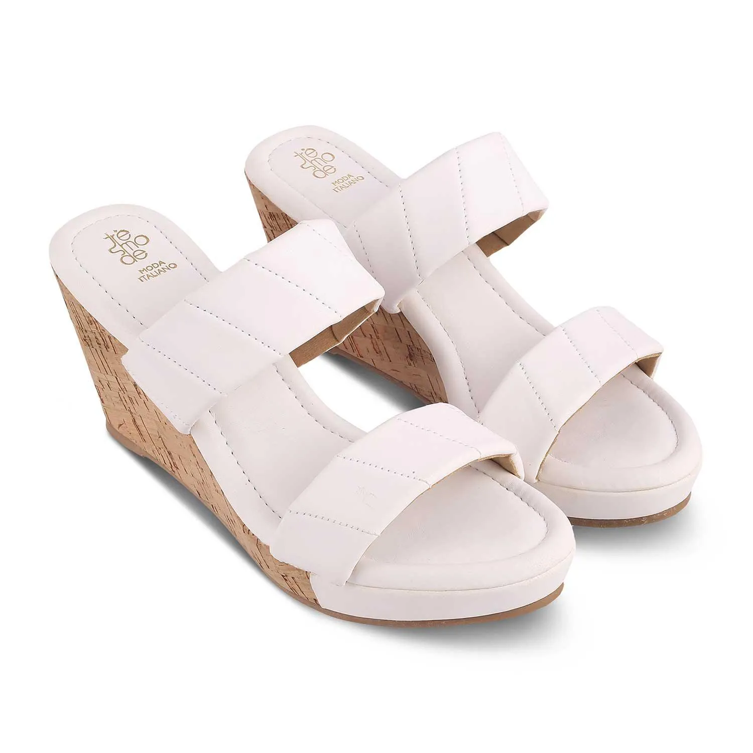 The Hacks White Women's Dress Wedge Sandals Tresmode